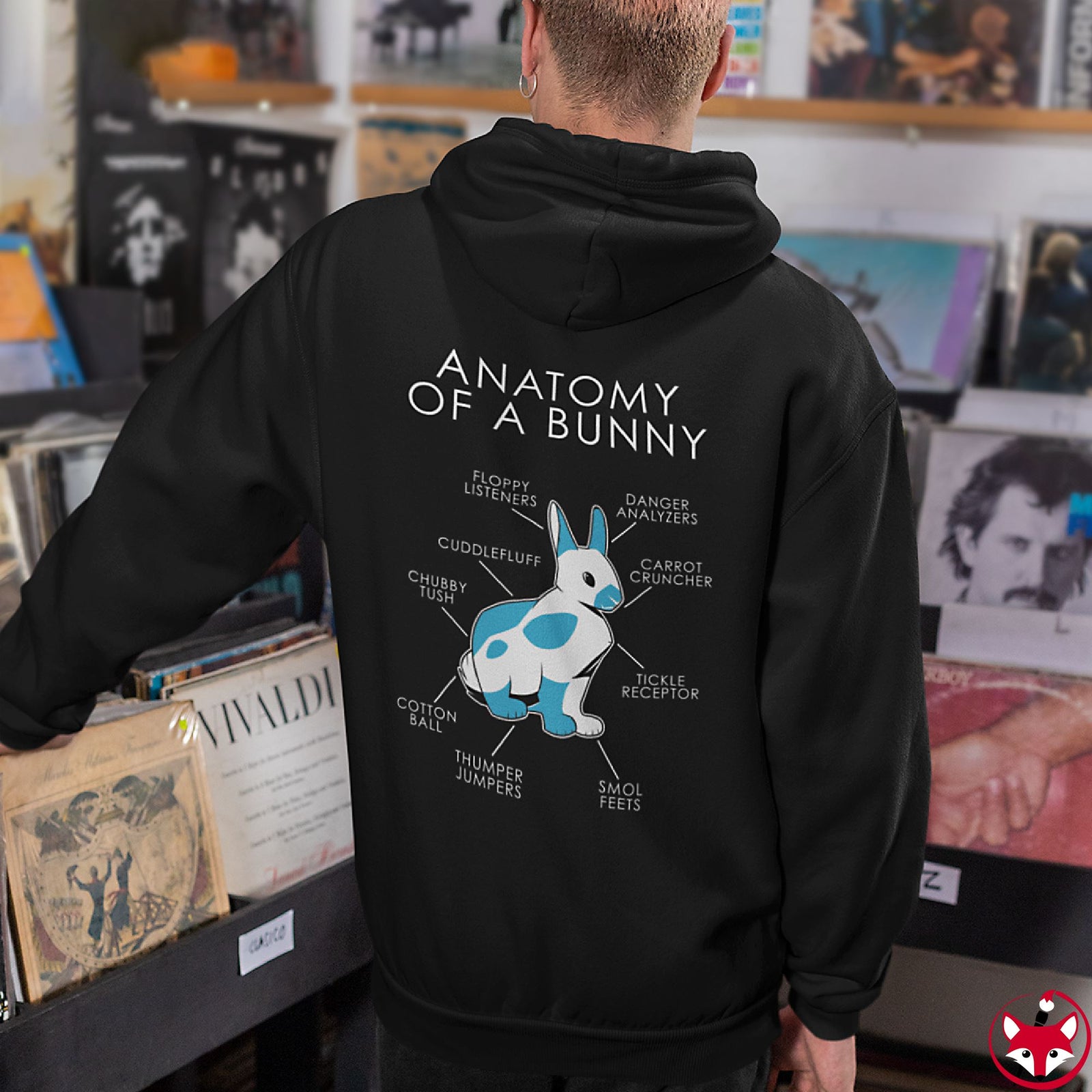 Bunny Light Blue - Hoodie Hoodie Artworktee 