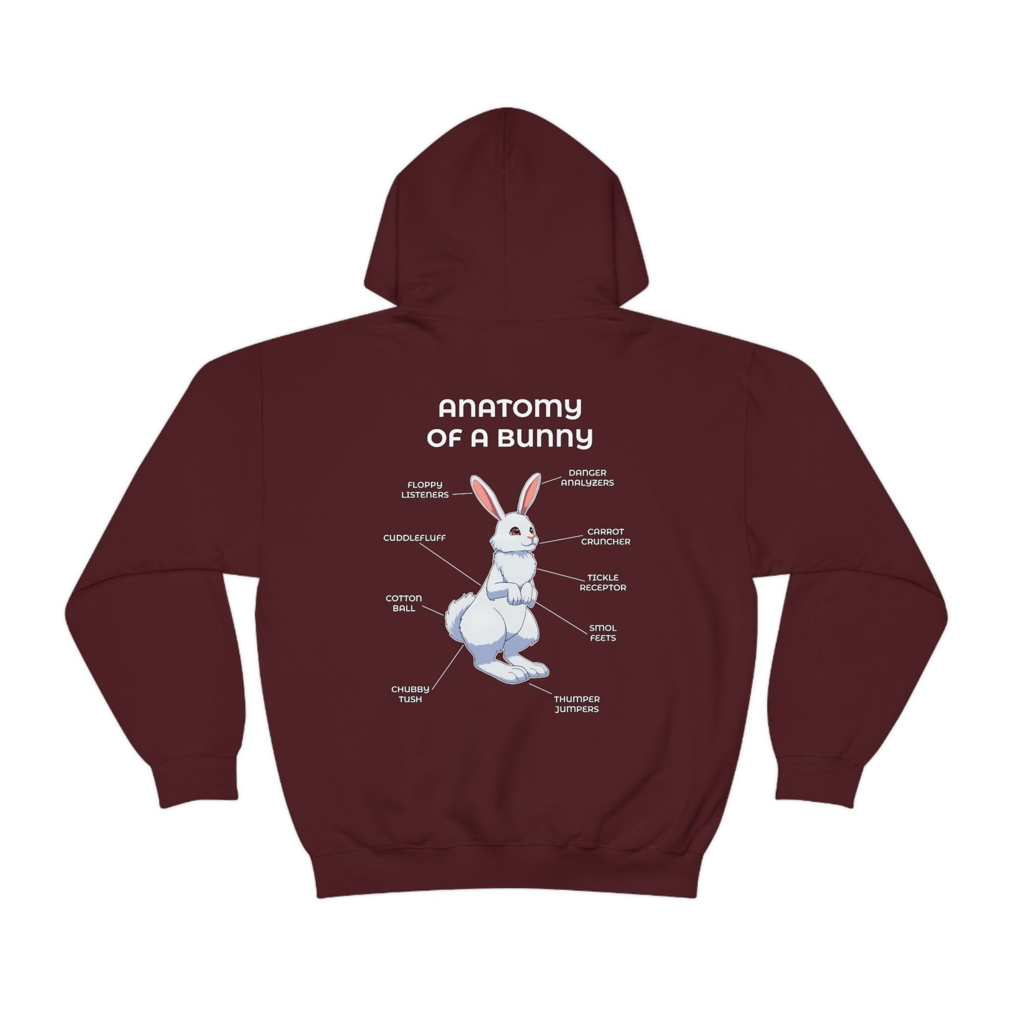 Bunny White - Hoodie Hoodie Artworktee Maroon S 