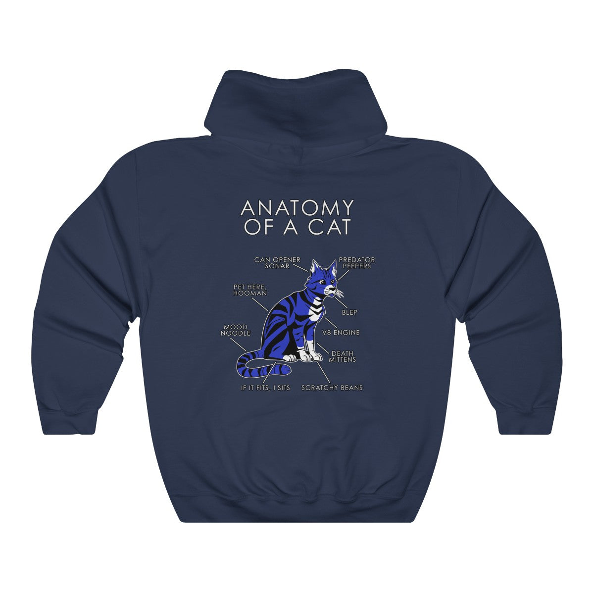 Cat Blue - Hoodie Hoodie Artworktee Navy Blue S 