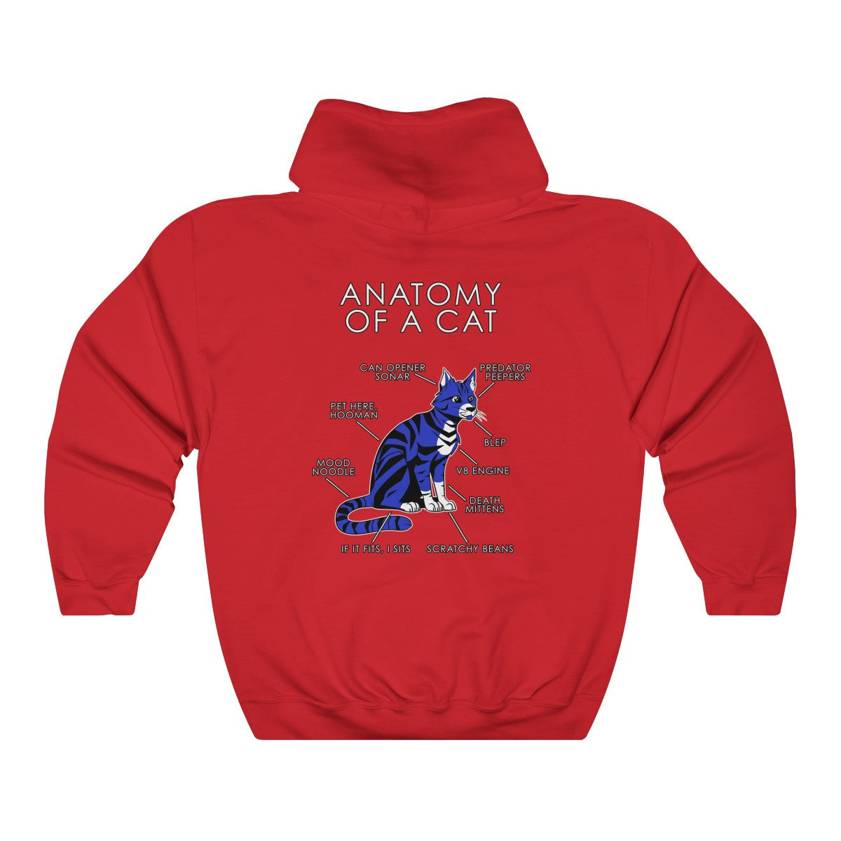 Cat Blue - Hoodie Hoodie Artworktee Red S 