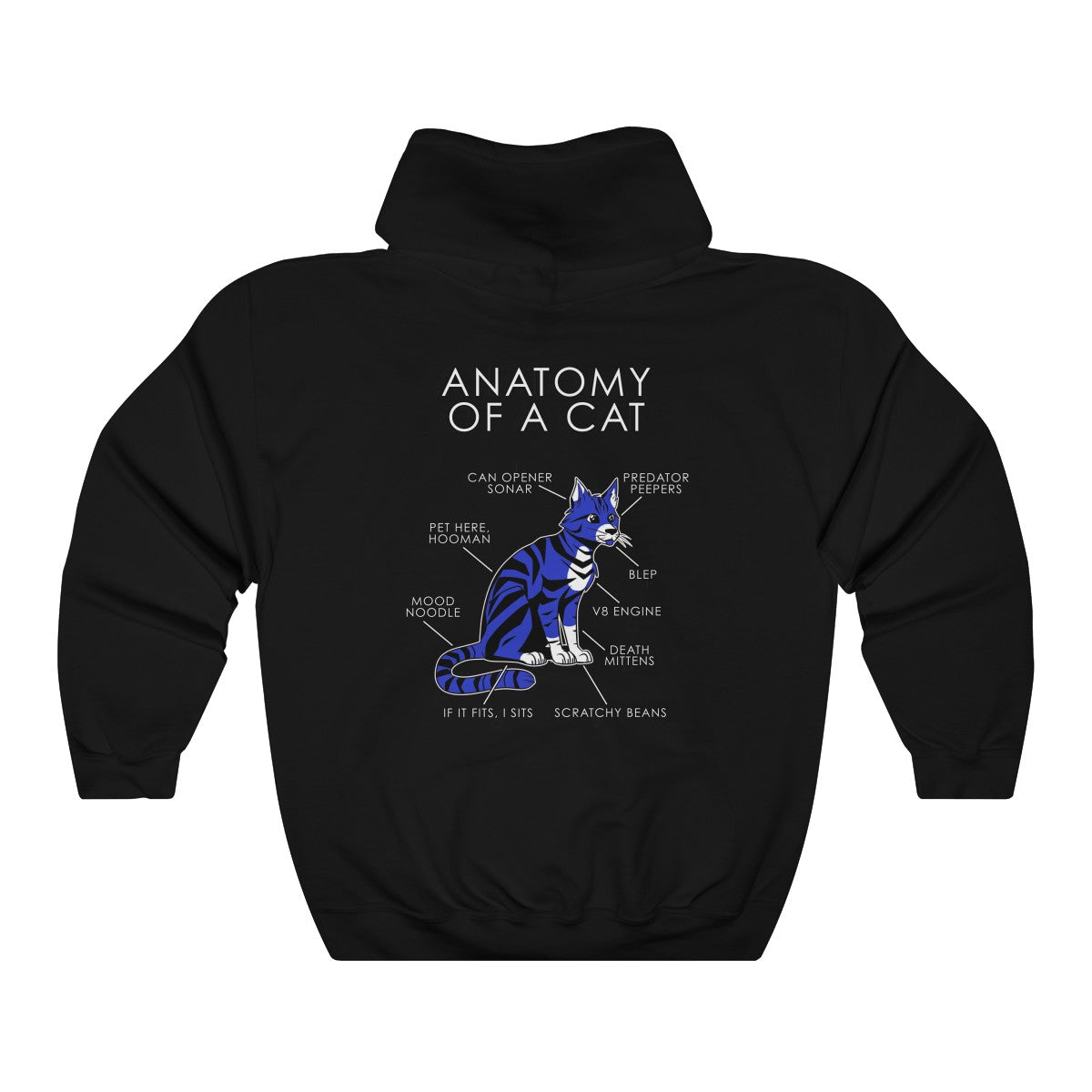 Cat Blue - Hoodie Hoodie Artworktee Black S 