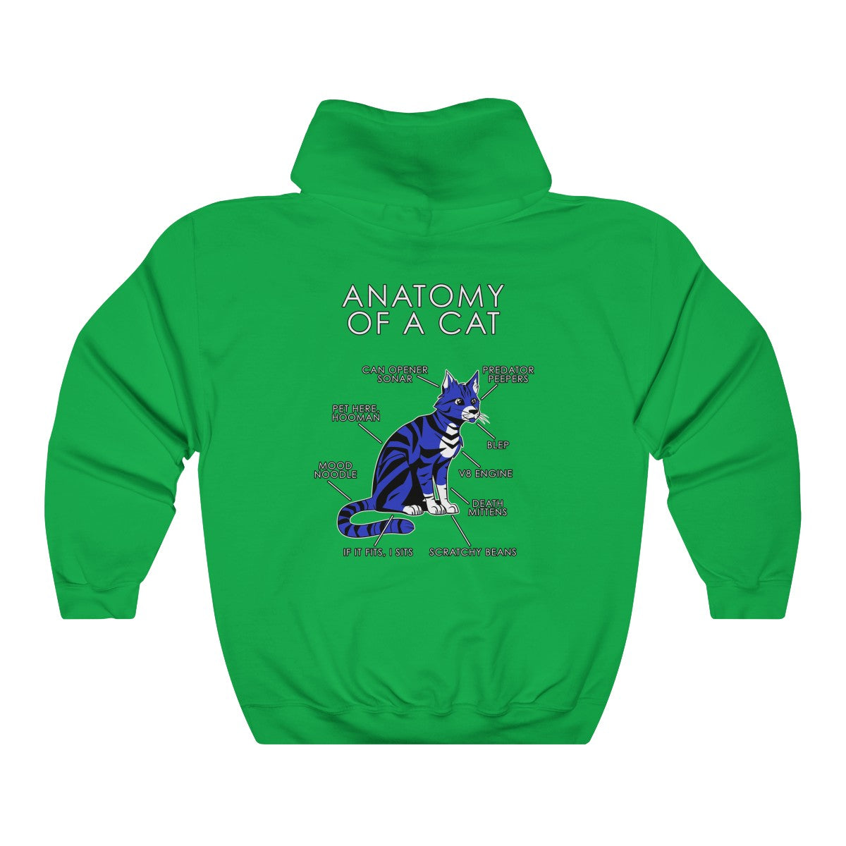 Cat Blue - Hoodie Hoodie Artworktee Green S 