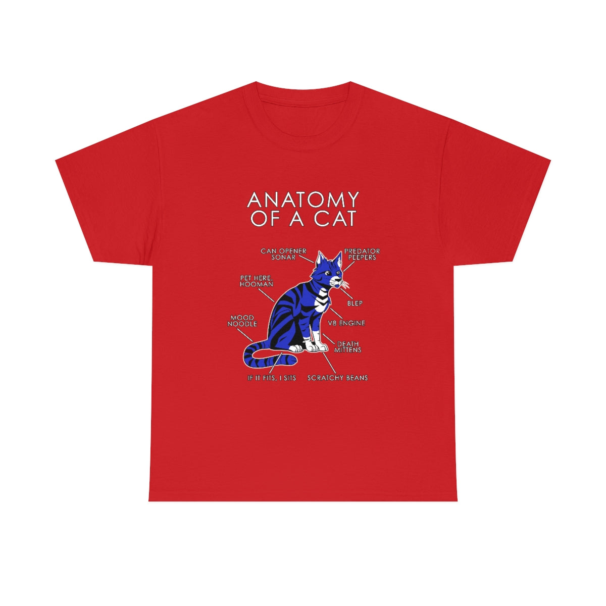 Cat Blue - T-Shirt T-Shirt Artworktee Red S 
