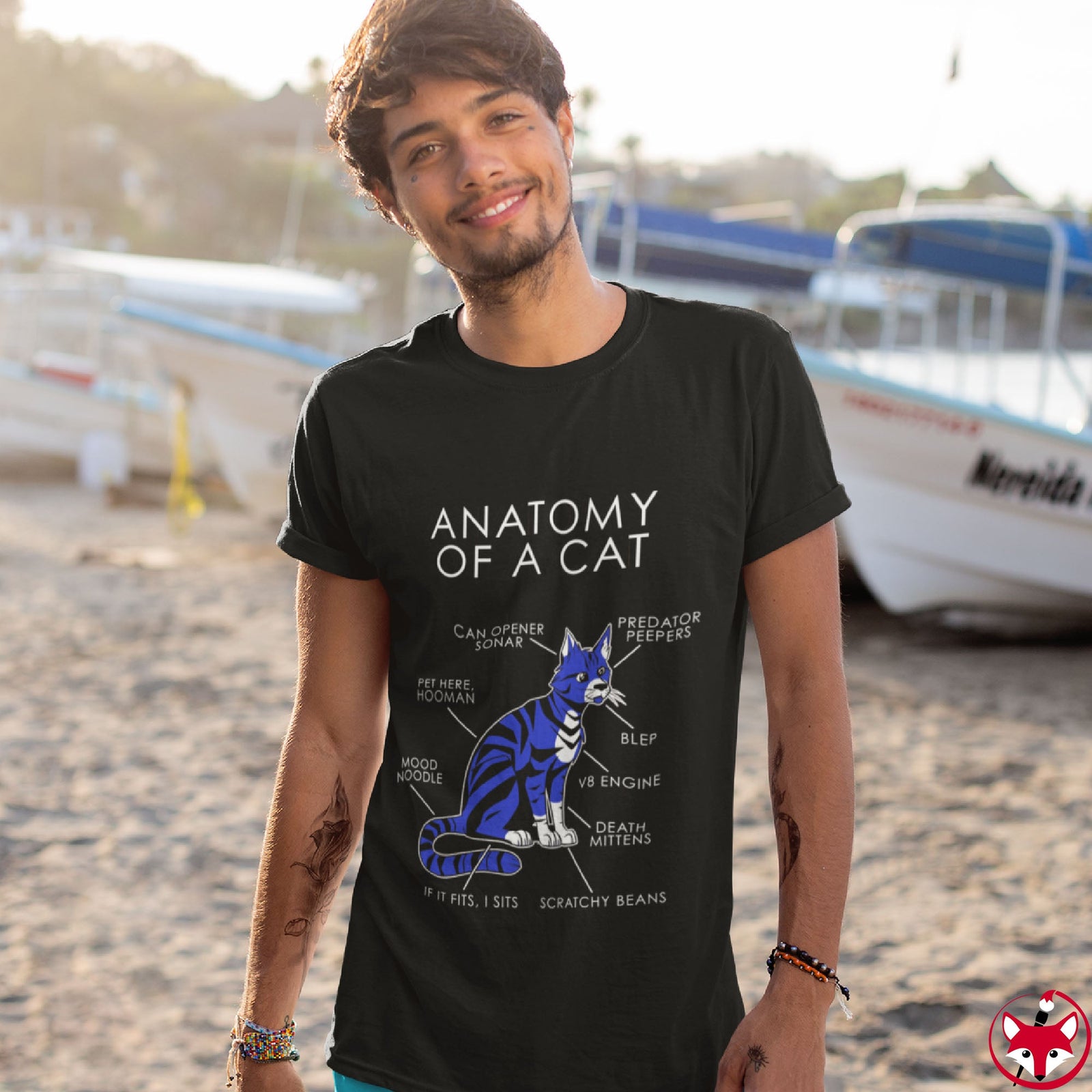 Cat Blue - T-Shirt T-Shirt Artworktee 