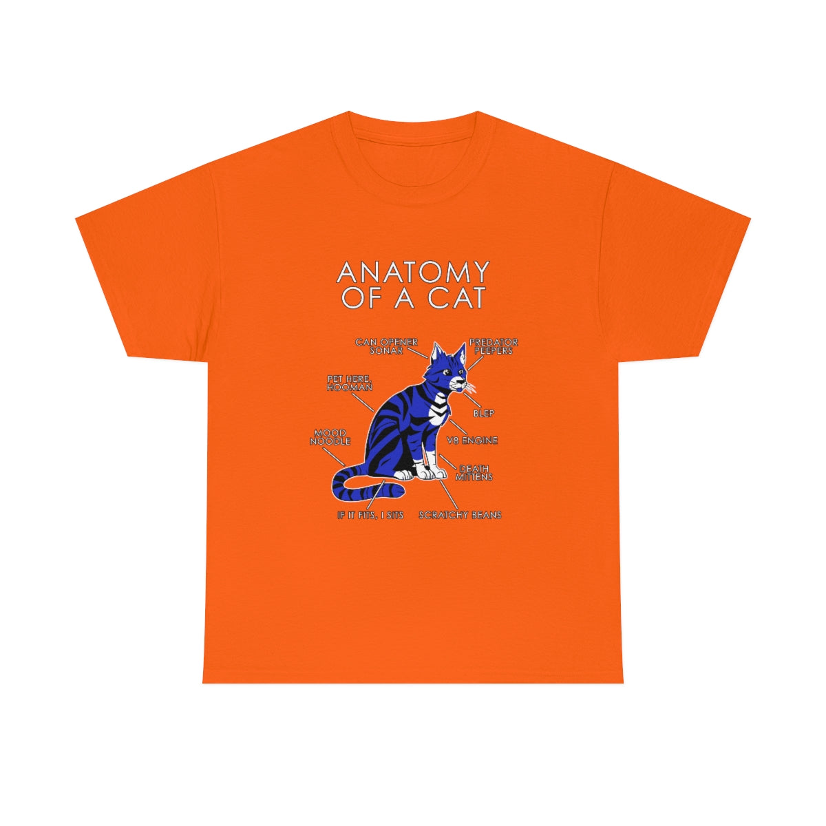 Cat Blue - T-Shirt T-Shirt Artworktee Orange S 
