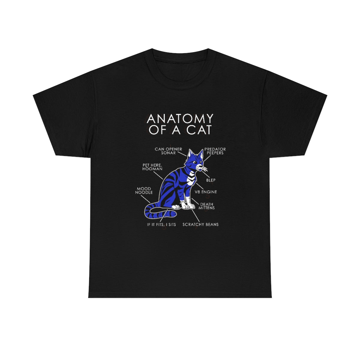 Cat Blue - T-Shirt T-Shirt Artworktee Black S 