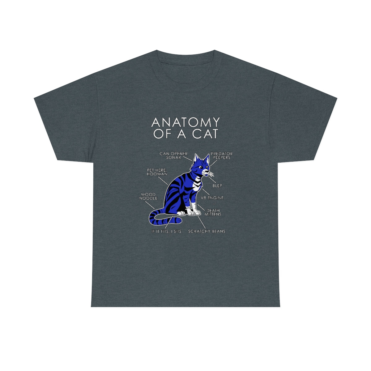 Cat Blue - T-Shirt T-Shirt Artworktee Dark Heather S 