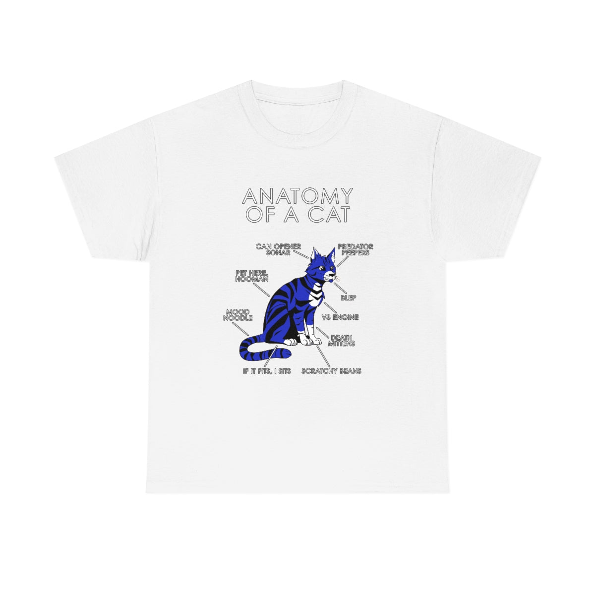 Cat Blue - T-Shirt T-Shirt Artworktee White S 