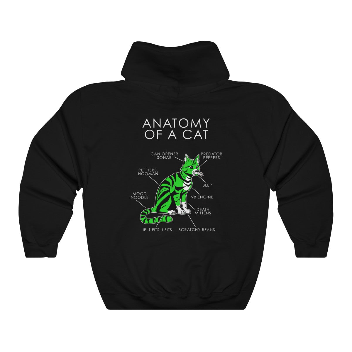 Cat Green - Hoodie Hoodie Artworktee Black S 