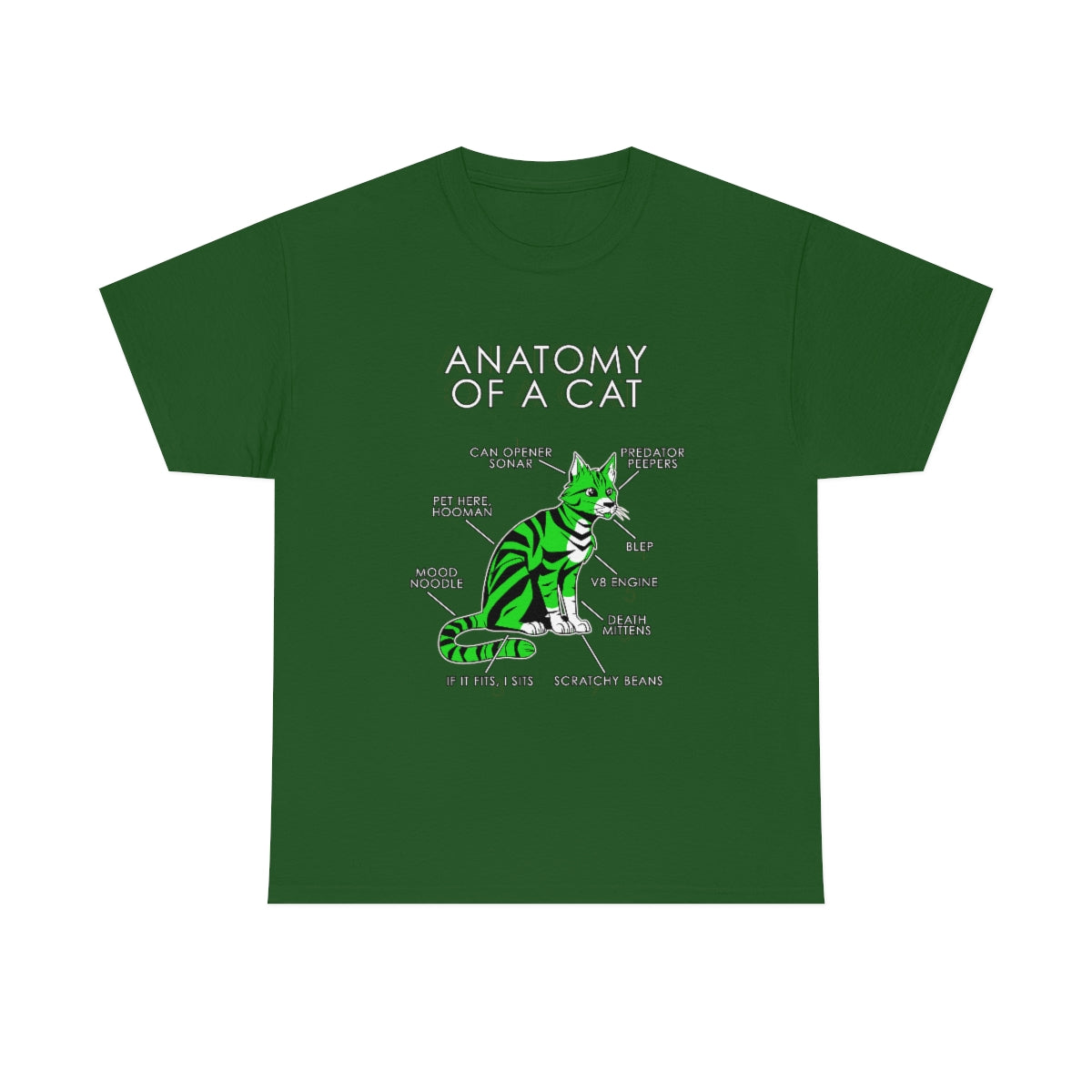 Cat Green - T-Shirt T-Shirt Artworktee Green S 