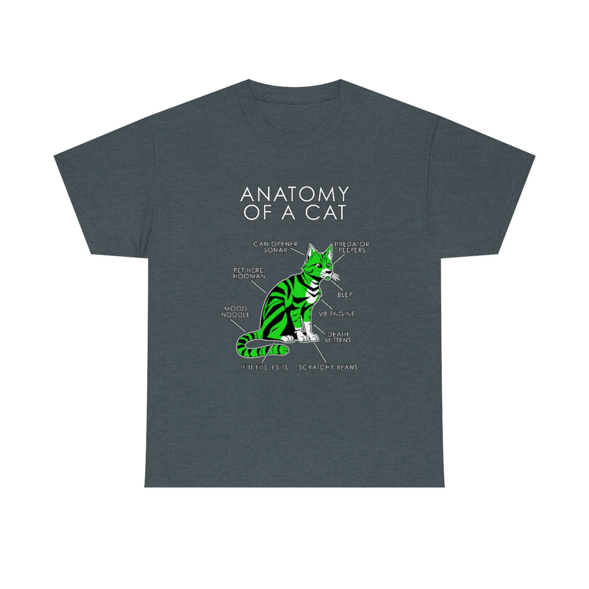 Cat Green - T-Shirt T-Shirt Artworktee Dark Heather S 