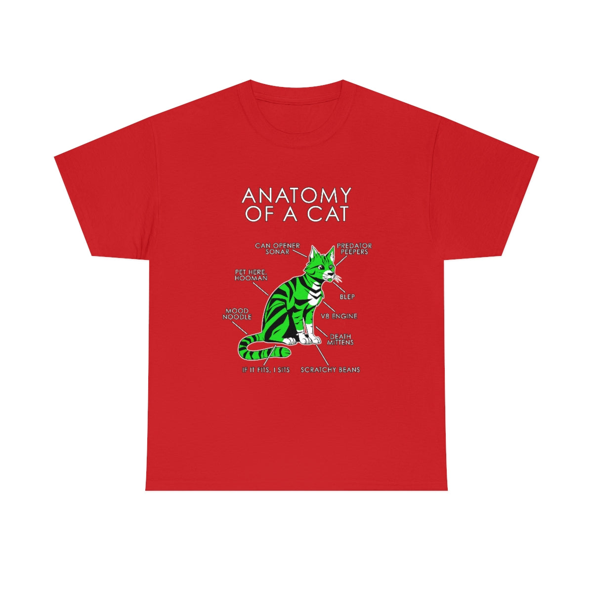 Cat Green - T-Shirt T-Shirt Artworktee Red S 