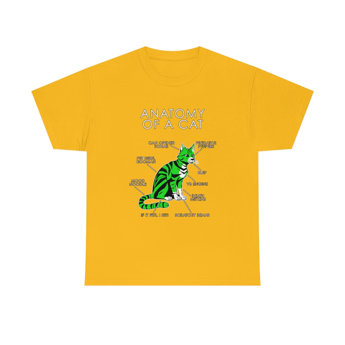 Cat Green - T-Shirt T-Shirt Artworktee Gold S 
