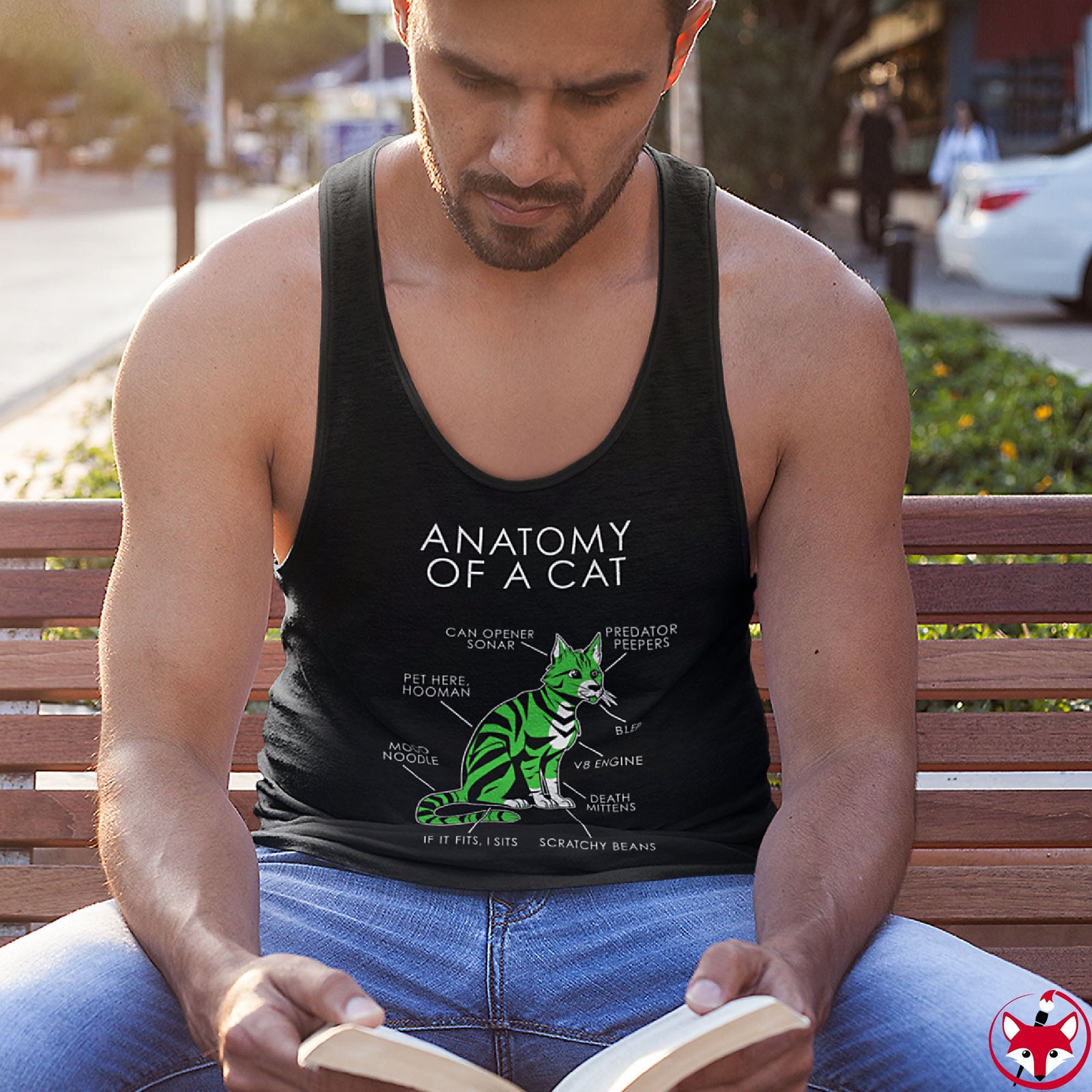 Cat Green - Tank Top Tank Top Artworktee 