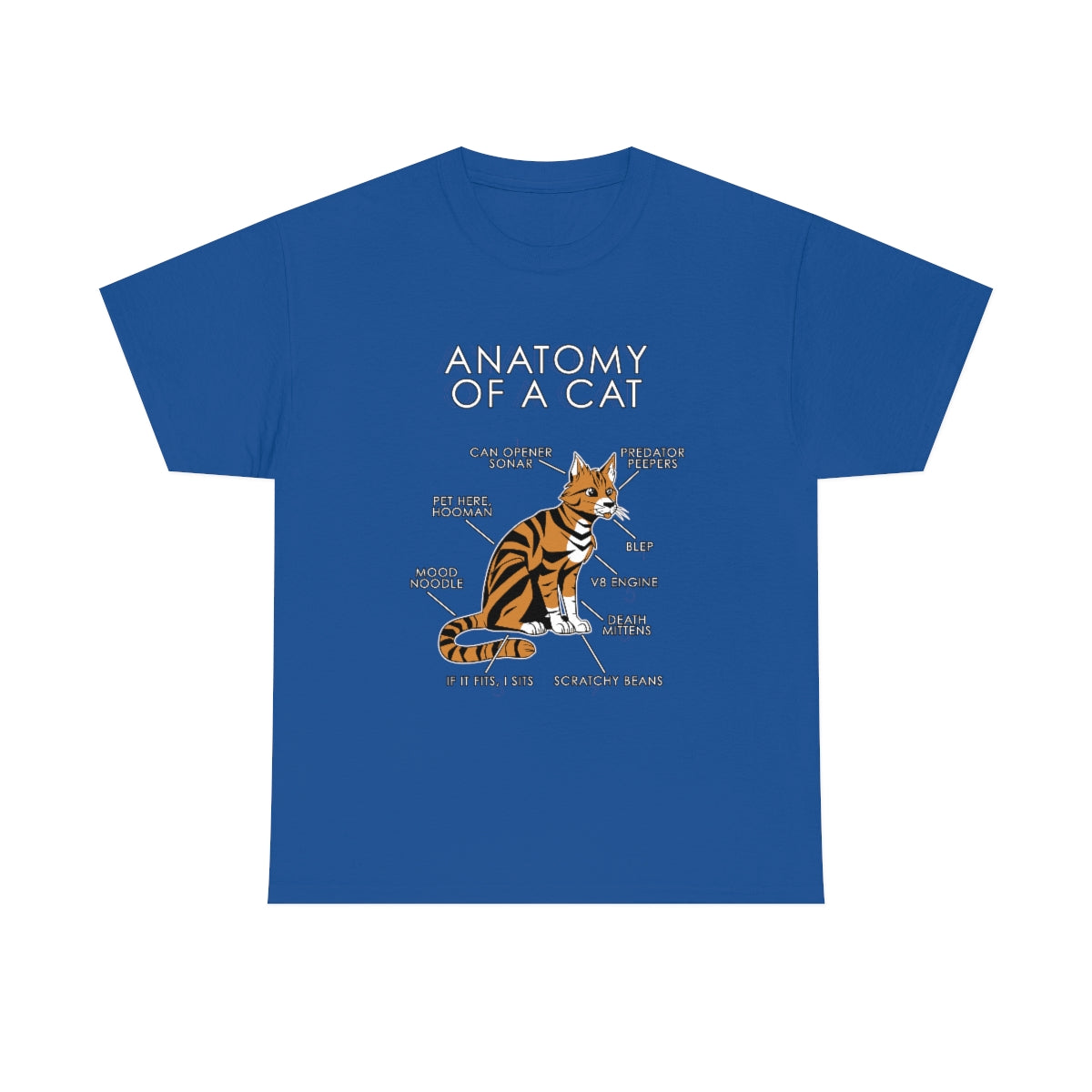 Cat Orange - T-Shirt T-Shirt Artworktee Royal Blue S 