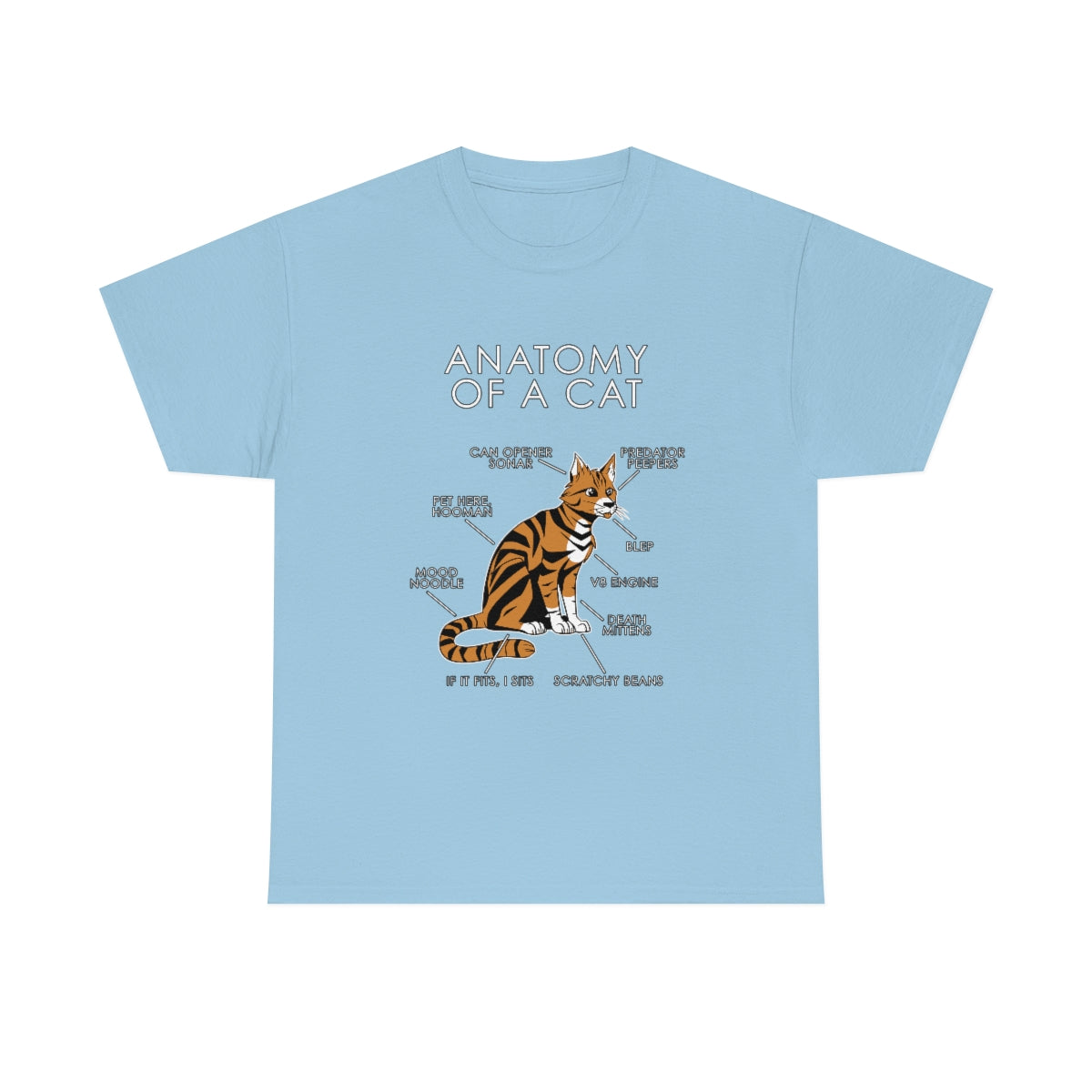 Cat Orange - T-Shirt T-Shirt Artworktee Light Blue S 