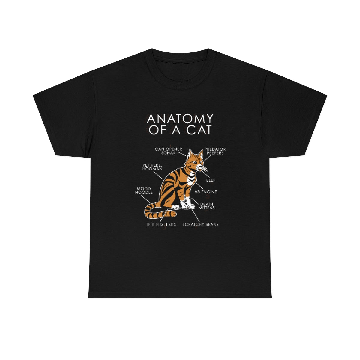 Cat Orange - T-Shirt T-Shirt Artworktee Black S 