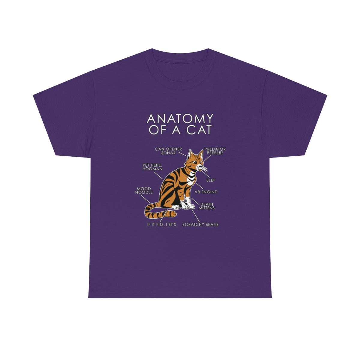 Cat Orange - T-Shirt T-Shirt Artworktee Purple S 