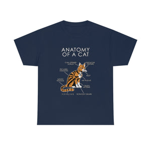 Cat Orange - T-Shirt T-Shirt Artworktee Navy blue S 