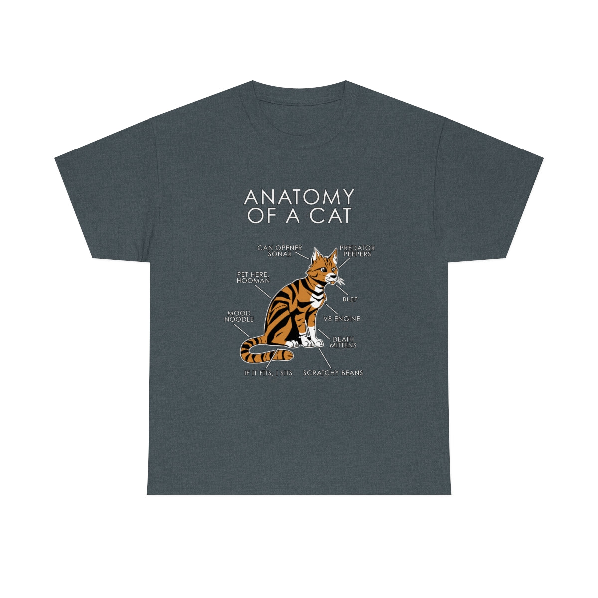 Cat Orange - T-Shirt T-Shirt Artworktee Dark Heather S 