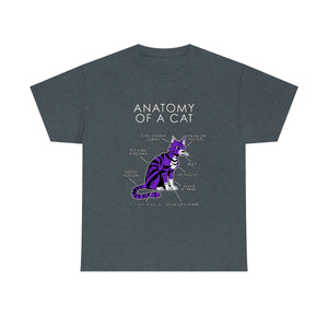 Cat Purple - T-Shirt T-Shirt Artworktee Dark Heather S 