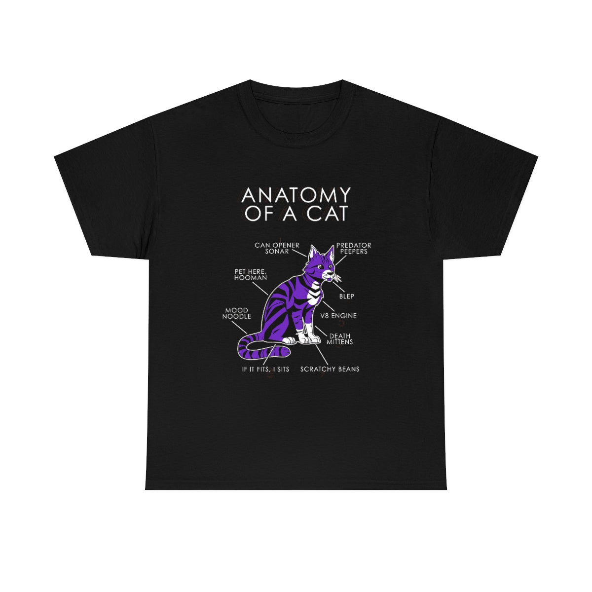 Cat Purple - T-Shirt T-Shirt Artworktee Black S 