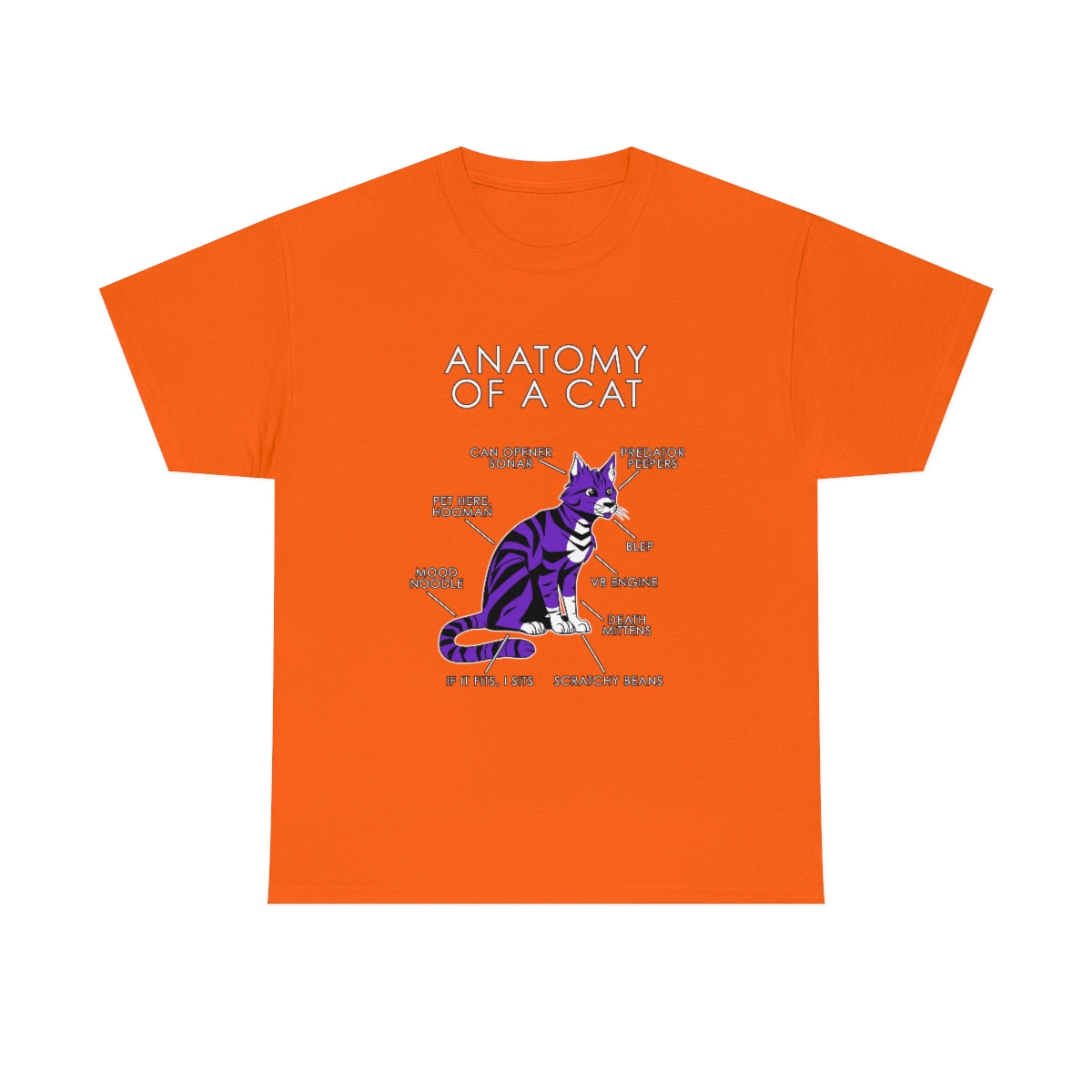 Cat Purple - T-Shirt T-Shirt Artworktee Orange S 