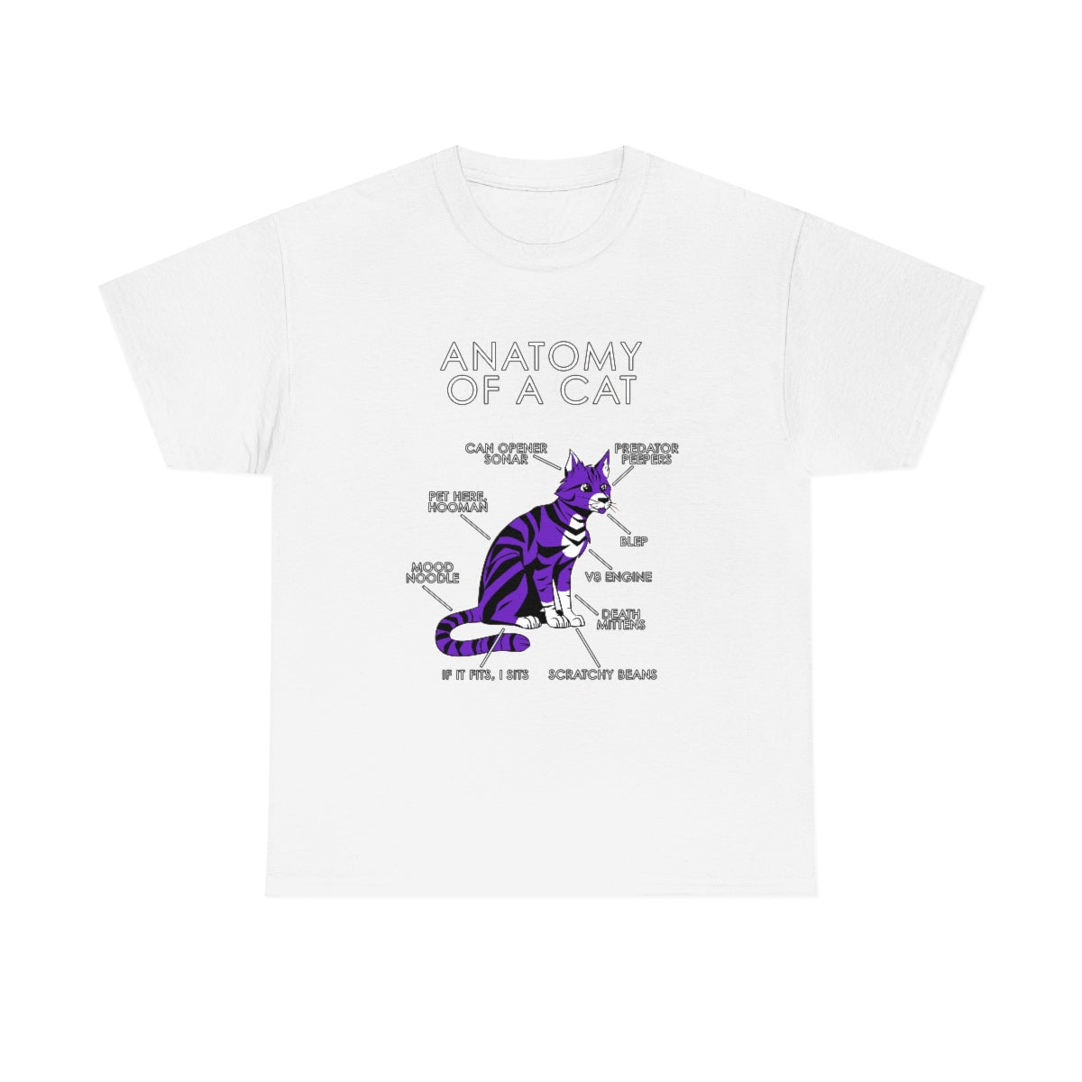 Cat Purple - T-Shirt T-Shirt Artworktee White S 