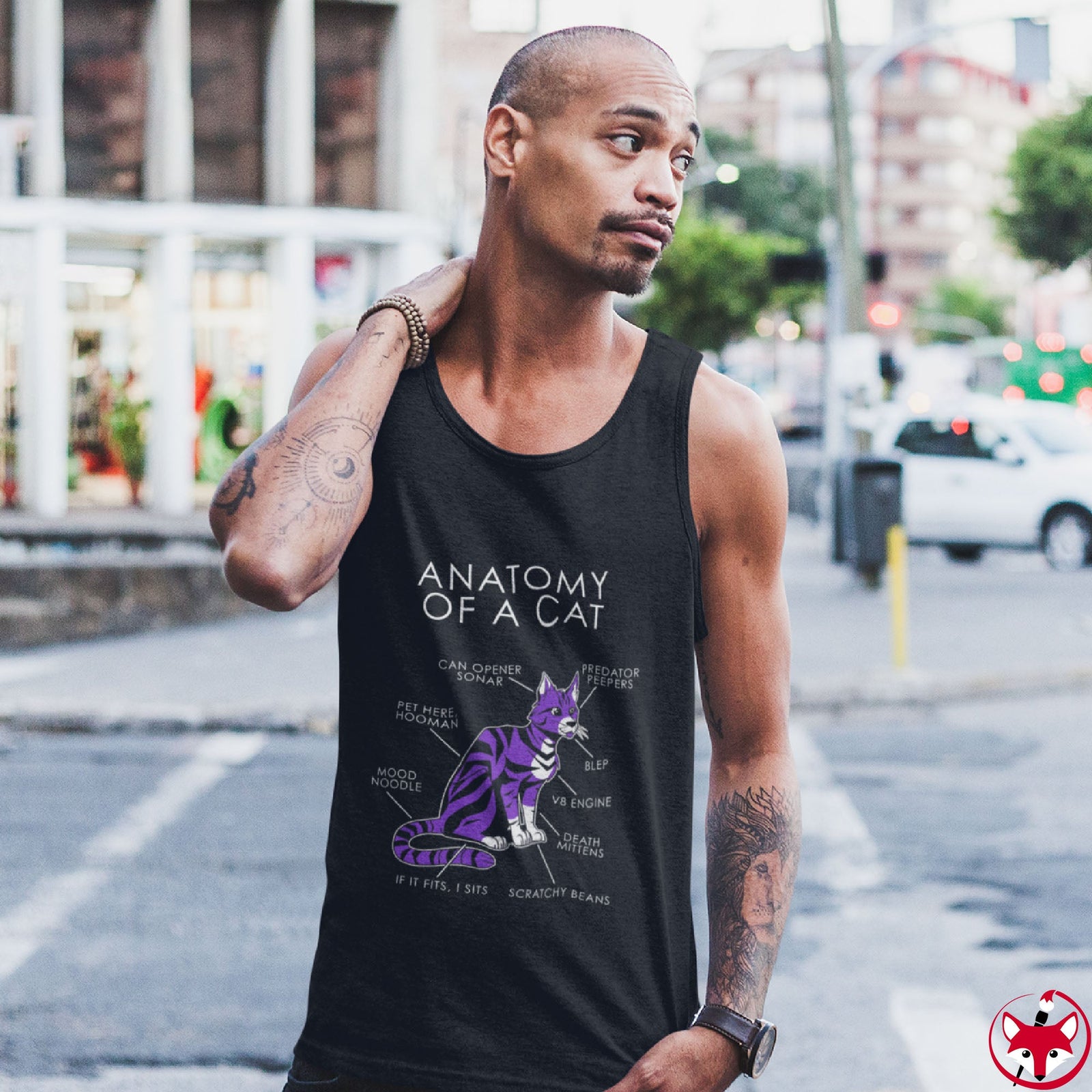 Cat Purple - Tank Top Tank Top Artworktee 