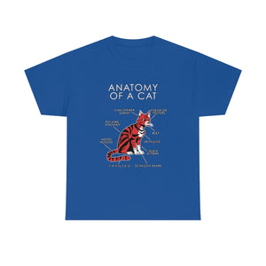 Cat Red - T-Shirt T-Shirt Artworktee Royal Blue S 