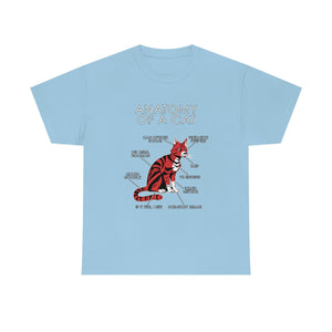 Cat Red - T-Shirt T-Shirt Artworktee Light Blue S 