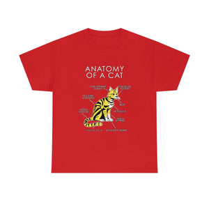 Cat Yellow - T-Shirt T-Shirt Artworktee Red S 
