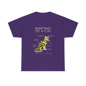 Cat Yellow - T-Shirt T-Shirt Artworktee Purple S 