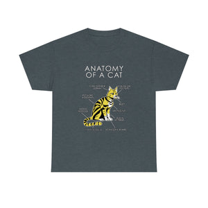 Cat Yellow - T-Shirt T-Shirt Artworktee Dark Heather S 