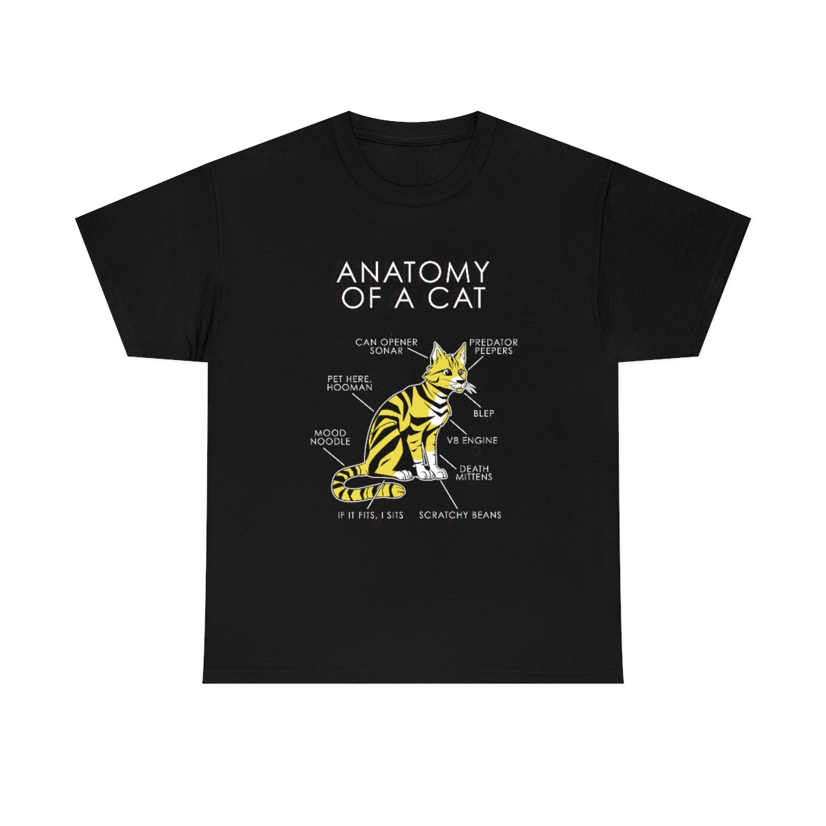 Cat Yellow - T-Shirt T-Shirt Artworktee Black S 