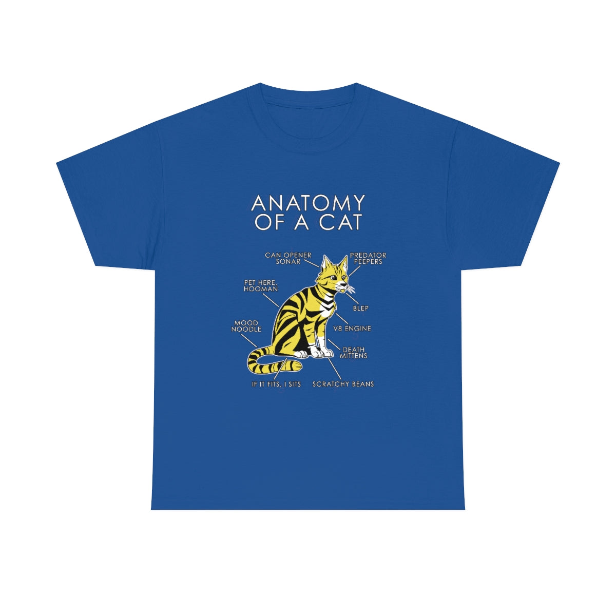Cat Yellow - T-Shirt T-Shirt Artworktee Light Blue S 