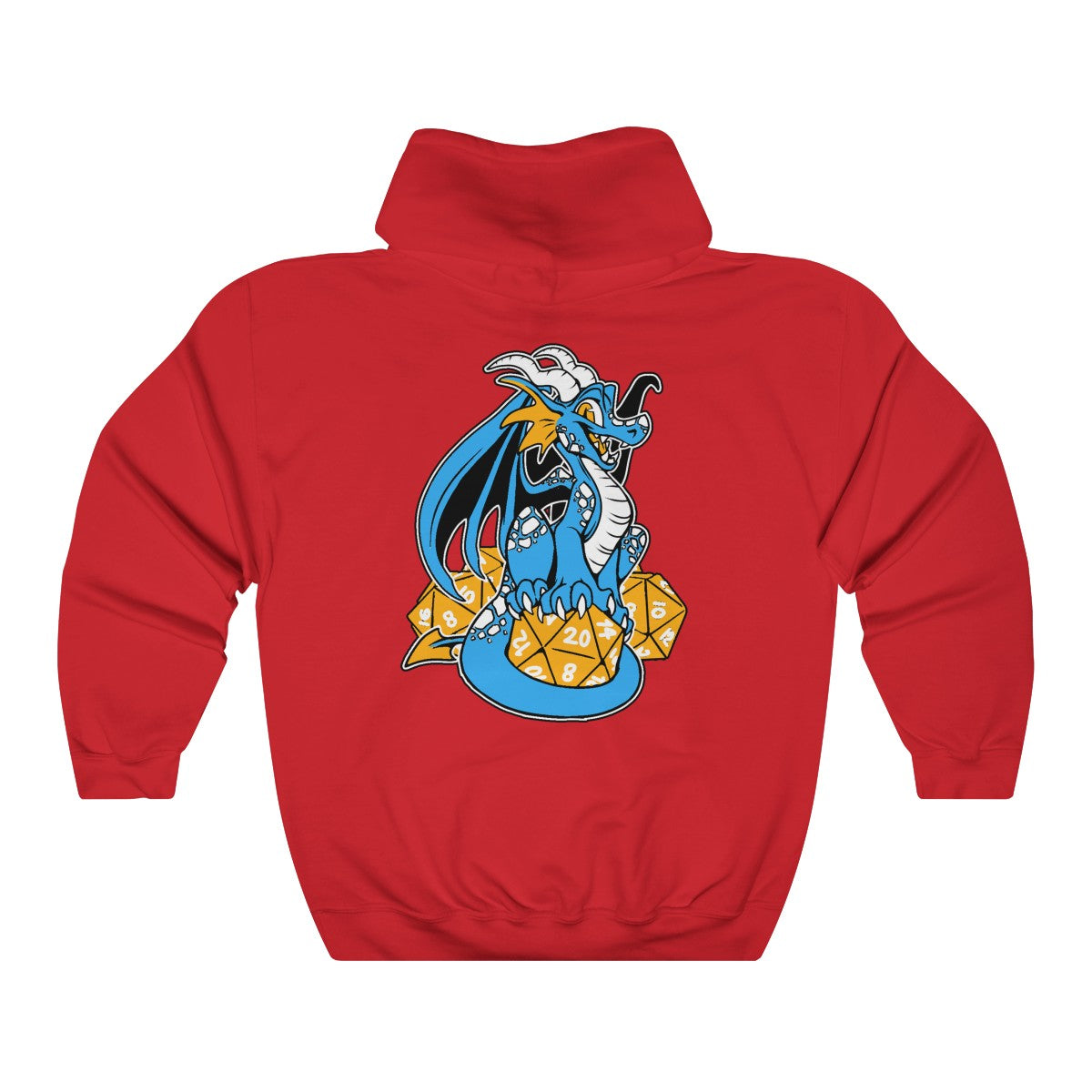 D20 Dragon Blue - Hoodie Hoodie Artworktee Red S 