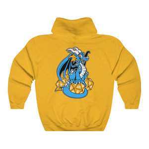 D20 Dragon Blue - Hoodie Hoodie Artworktee Gold S 