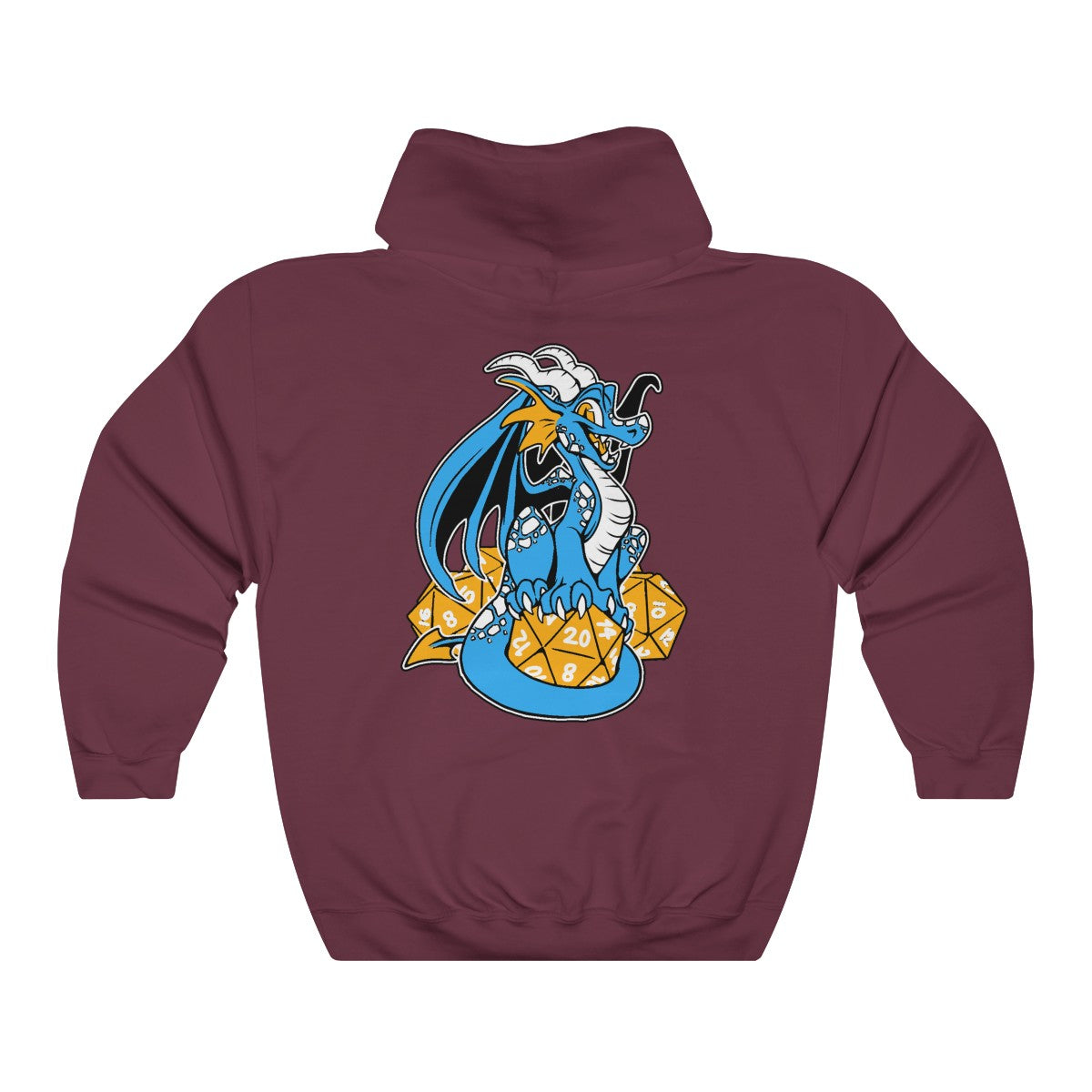 D20 Dragon Blue - Hoodie Hoodie Artworktee Maroon S 