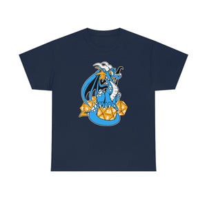 D20 Dragon Blue - T-Shirt T-Shirt Artworktee Navy Blue S 