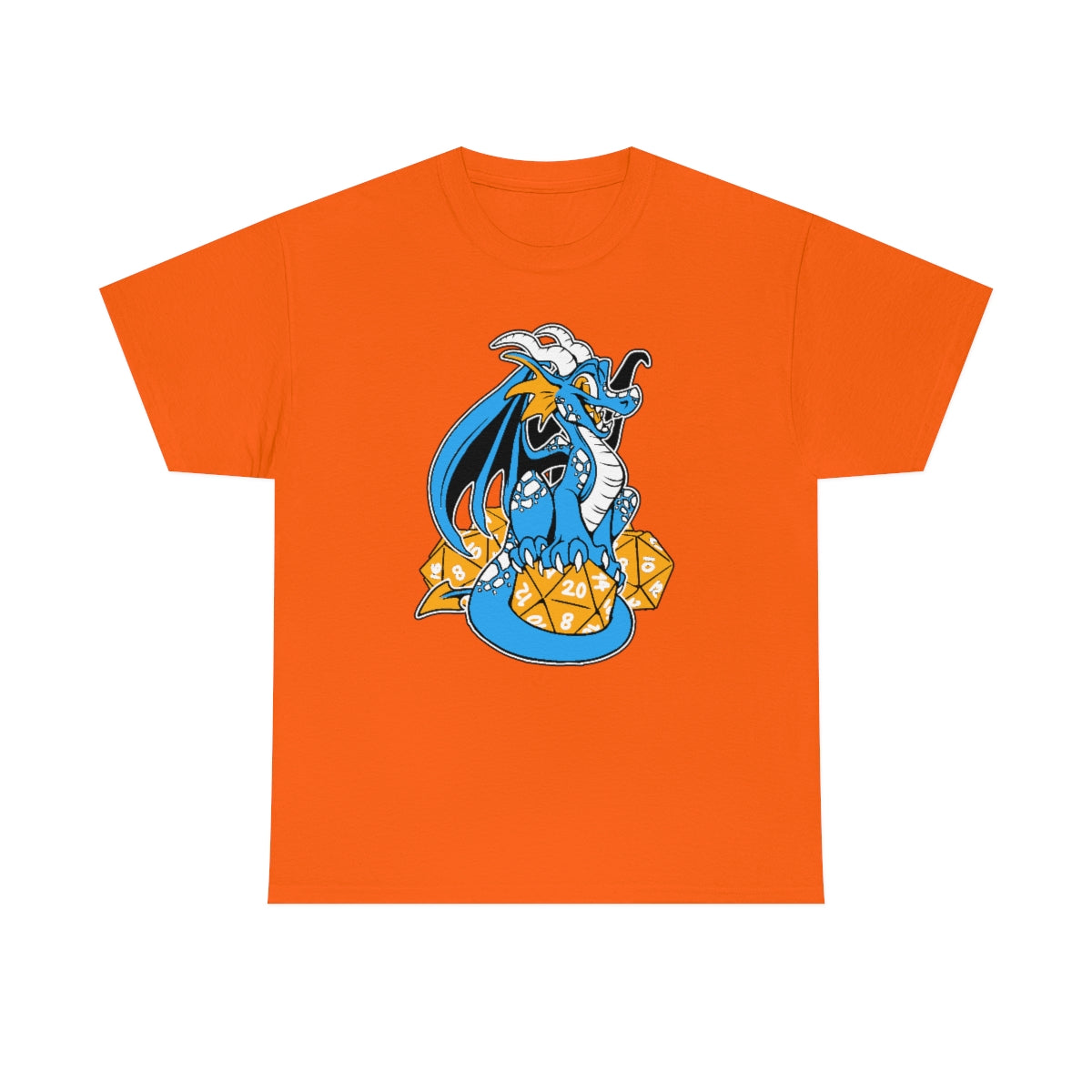 D20 Dragon Blue - T-Shirt T-Shirt Artworktee Orange S 
