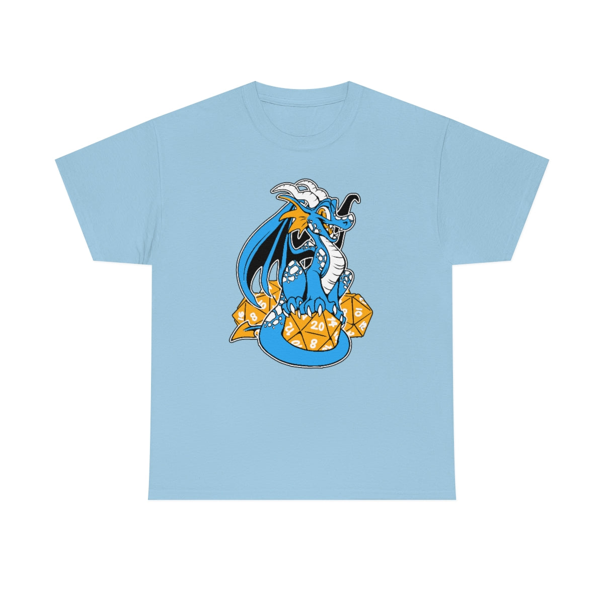 D20 Dragon Blue - T-Shirt T-Shirt Artworktee Light Blue S 