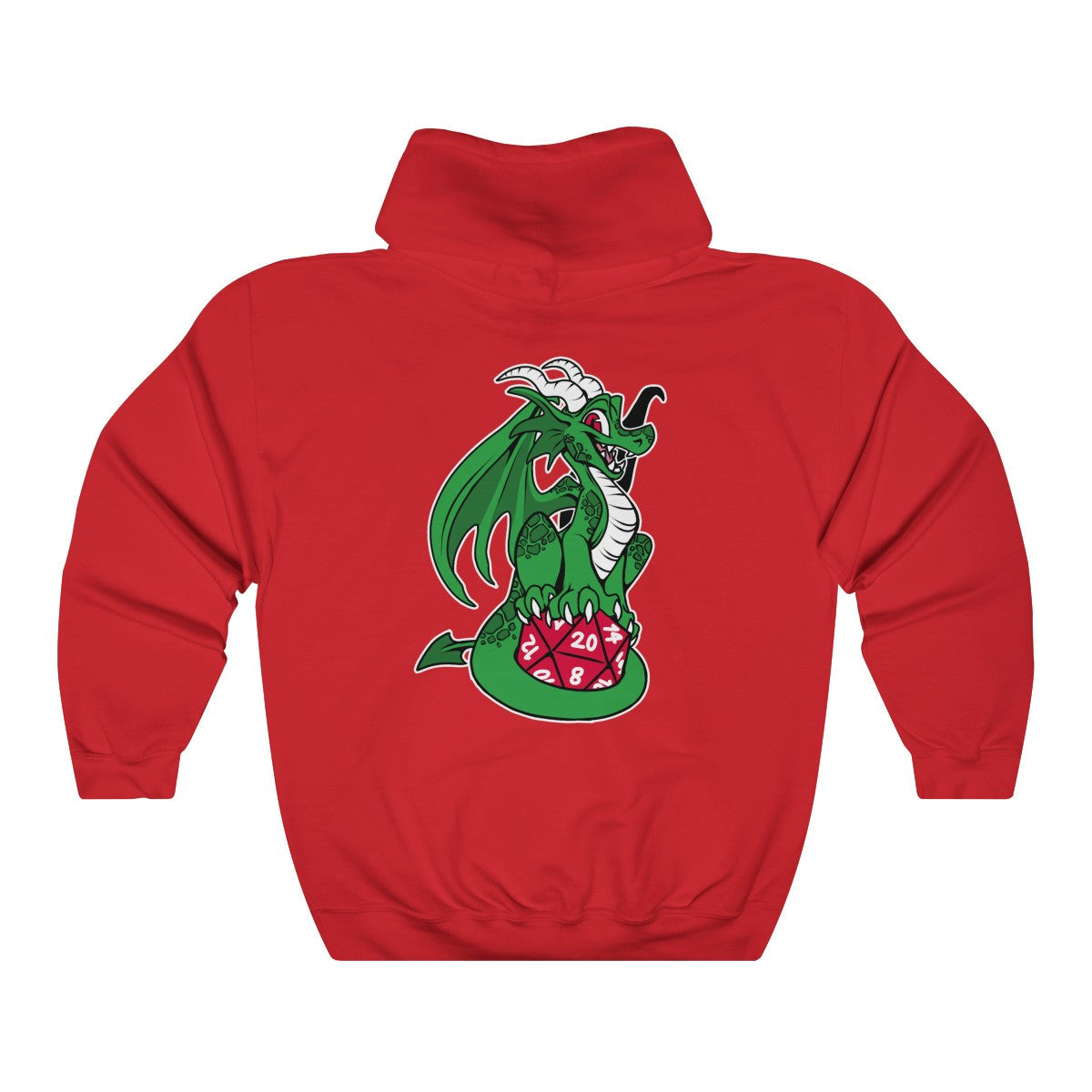 D20 Dragon Green - Hoodie Hoodie Artworktee Red S 