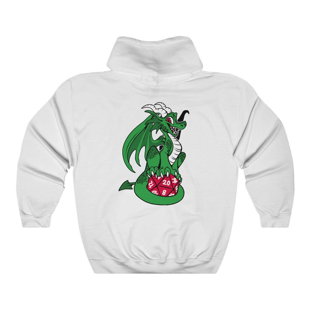 D20 Dragon Green - Hoodie Hoodie Artworktee White S 