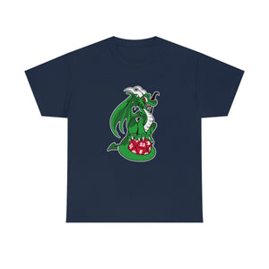 D20 Dragon Green - T-Shirt T-Shirt Artworktee Navy Blue S 