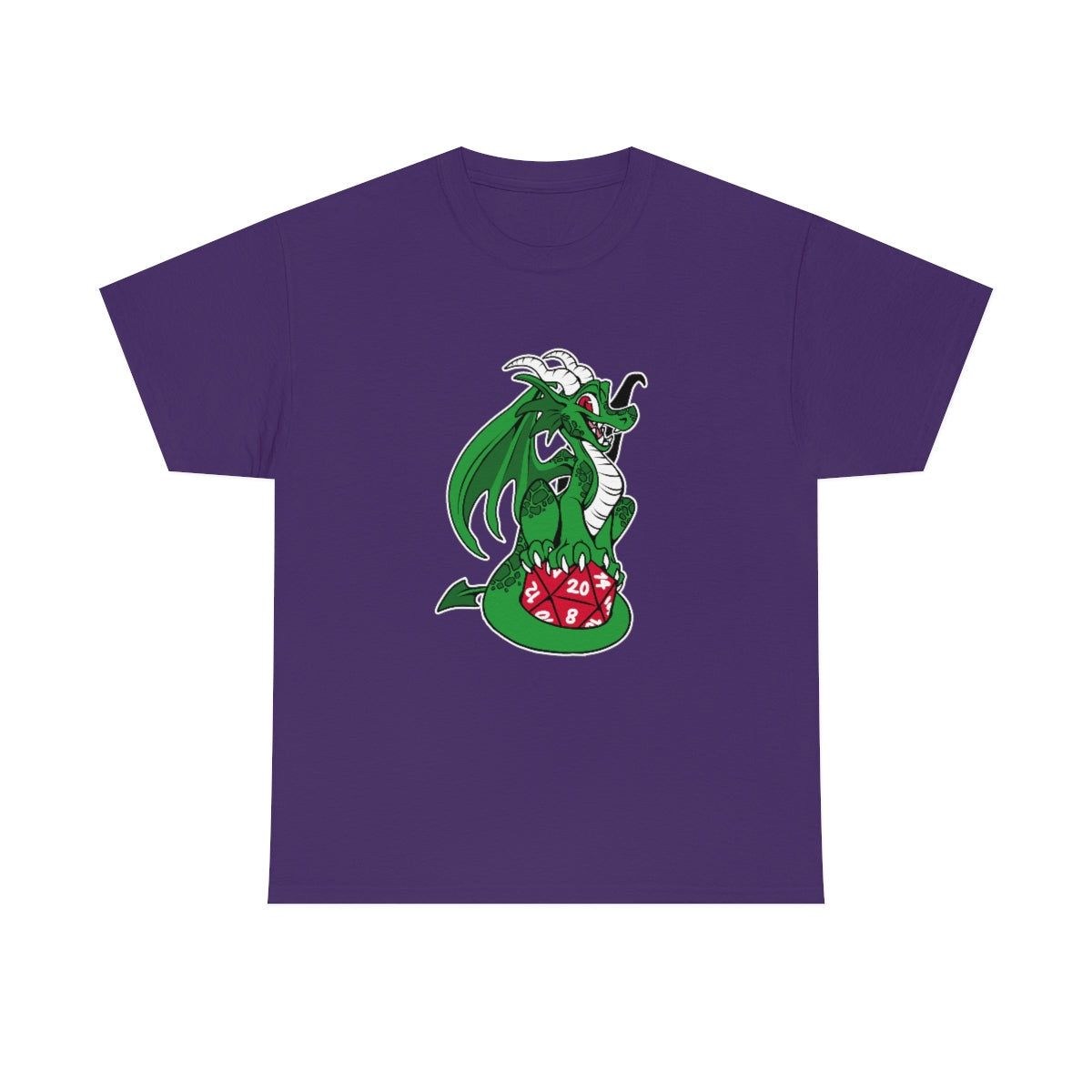 D20 Dragon Green - T-Shirt T-Shirt Artworktee Purple S 