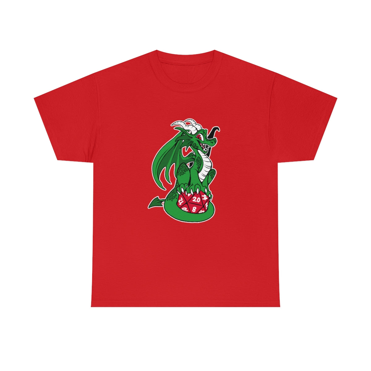 D20 Dragon Green - T-Shirt T-Shirt Artworktee Red S 