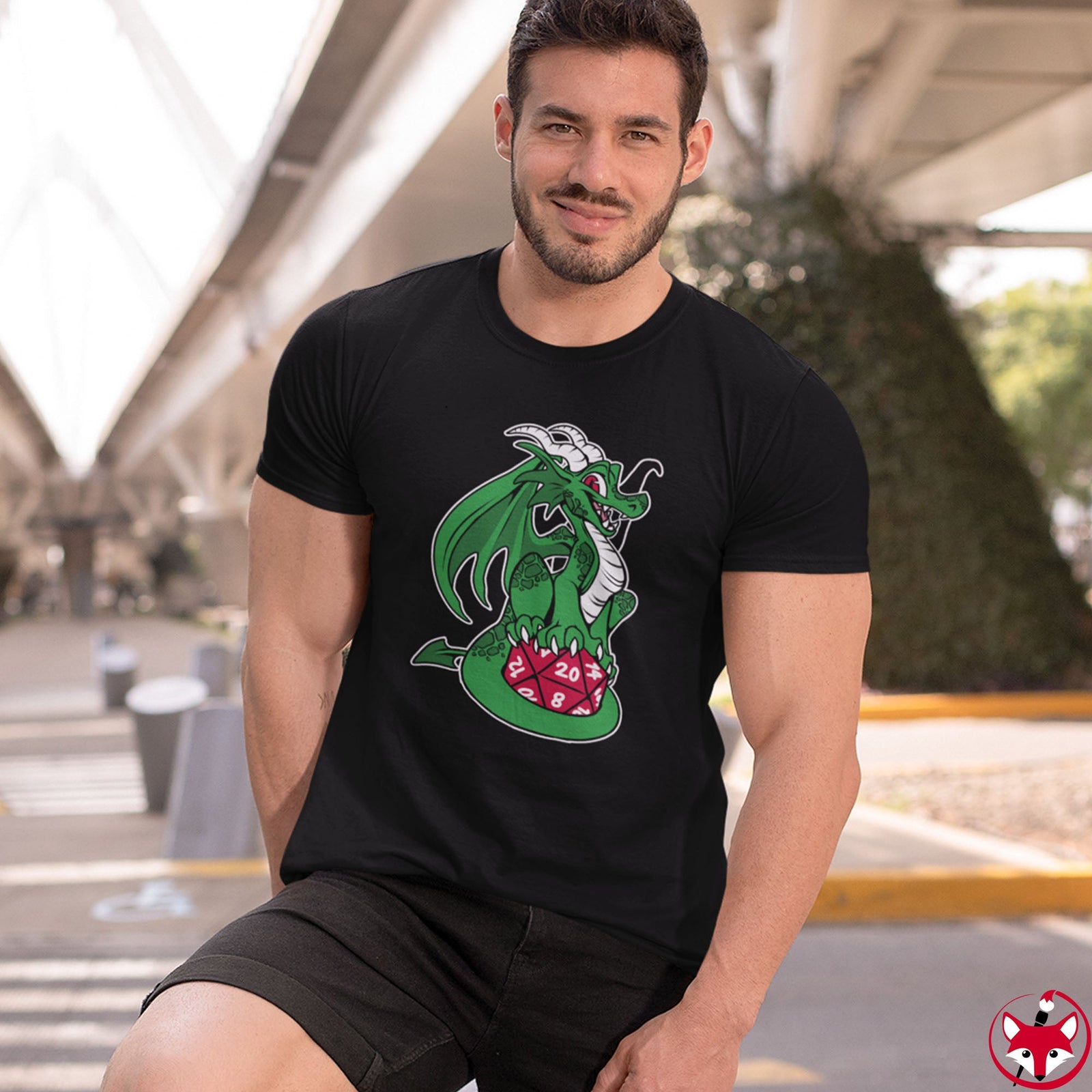 D20 Dragon Green - T-Shirt T-Shirt Artworktee 