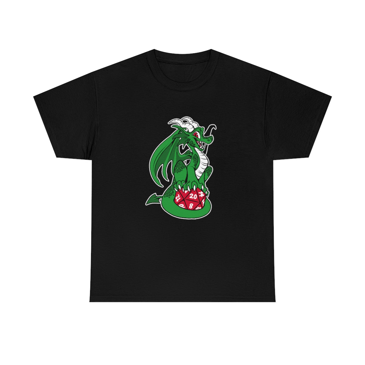D20 Dragon Green - T-Shirt T-Shirt Artworktee Black S 