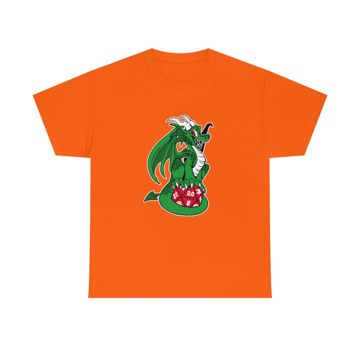 D20 Dragon Green - T-Shirt T-Shirt Artworktee Orange S 